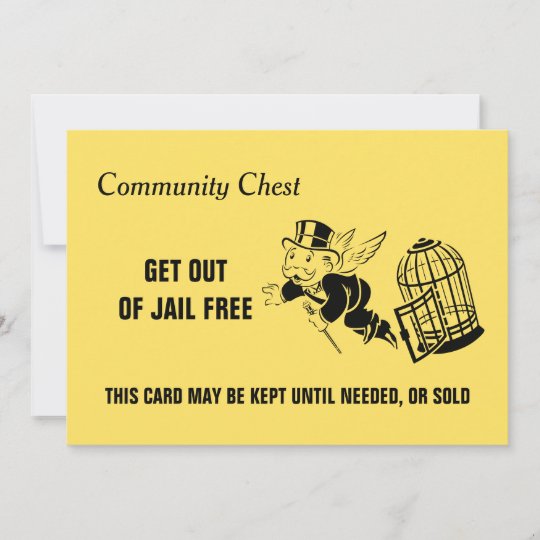 Vintage Monopoly Get Out Of Jail Zazzle Co Uk