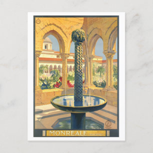 Vintage Monreale, Palermo, Travel Poster Postcard