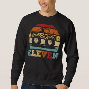 Vintage Monster Truck 11 Years Old Retro 11th Birt Sweatshirt