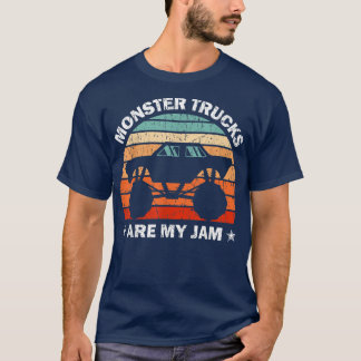 Vintage Monster Truck Are My Jam Retro Engines Bir T-Shirt