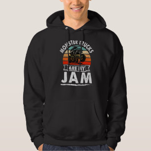 Vintage Monster Truck Are My Jam Retro Sunset Cool Hoodie