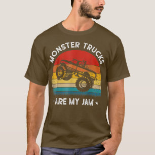 Vintage Monster Truck Are My Jam Retro Sunset Cool T-Shirt