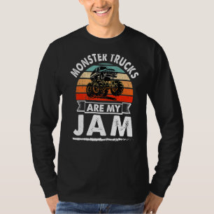 Vintage Monster Truck Are My Jam Retro Sunset Cool T-Shirt