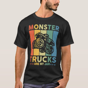 Vintage Monster Truck Are My Jam Retro Sunset Cool T-Shirt