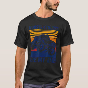 Vintage Monster Truck Are My Jam Retro Sunset Cool T-Shirt