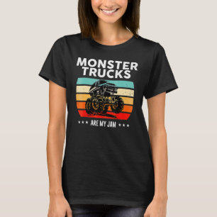 Vintage Monster Truck Are My Jam Retro Sunset Cool T-Shirt