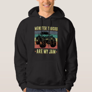 Vintage Monster Truck Are My Retro Sunset Engines Hoodie