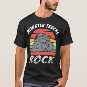 Vintage Monster Truck Rock Retro Sunset Cool Engin T-Shirt