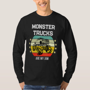 Vintage Monster Trucks Are My Jam Retro Sunset Eng T-Shirt