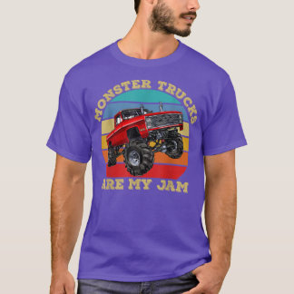 Vintage Monster Trucks Are My Jam Retro Sunset Men T-Shirt