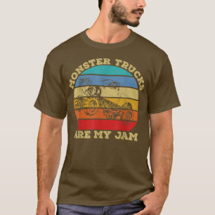 Vintage Monster Trucks Are My Jam Retro Sunset Men T-Shirt