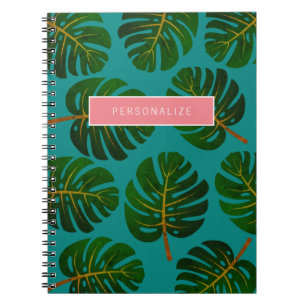 Vintage Monstera palm tree leafs custom journal