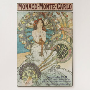 Vintage Mont-Carlo Poster by Alphonse Mucha Jigsaw Puzzle