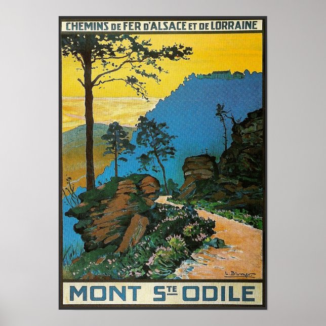Vintage Mont St. Odile Travel Poster (Front)