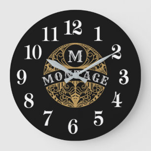 Vintage Montage Tatoo Large Clock