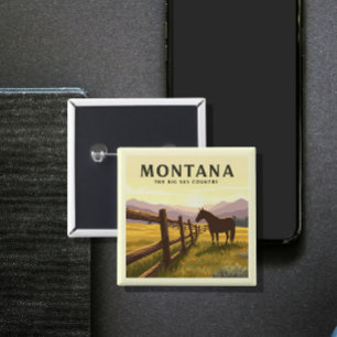 Vintage Montana 15 Cm Square Badge
