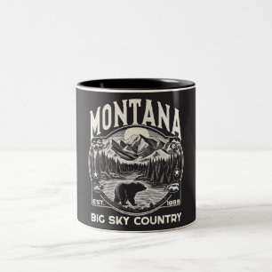 Vintage Montana Big Sky Country Two-Tone Coffee Mug