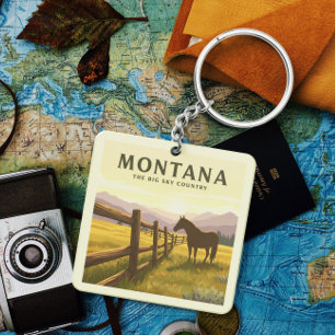 Vintage Montana Key Ring