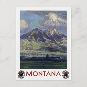 Vintage Montana Landscape Travel by Train Postcard