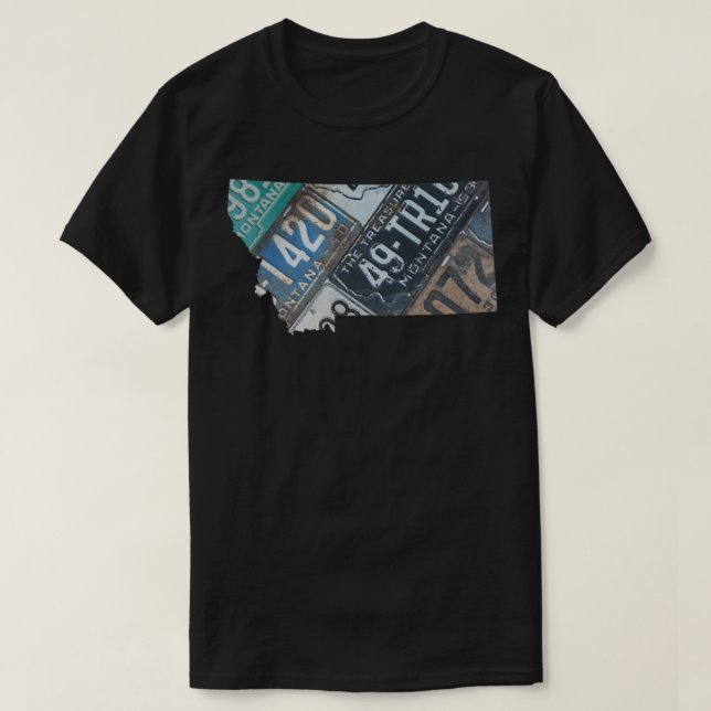 Vintage Montana License Plates  T-Shirt (Design Front)