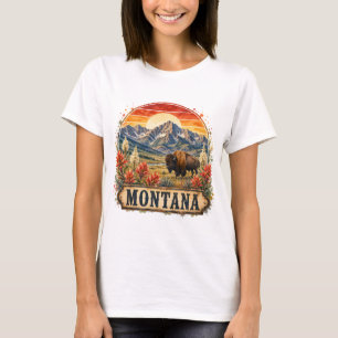 Vintage Montana Mountains PNG Graphic Design T-Shirt