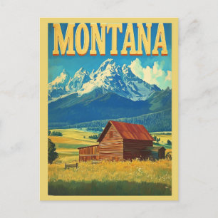 Vintage Montana Rocky Mountains Travel Postcard