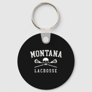 Vintage Montana Skull And Cross Bones Lacrosse Key Ring