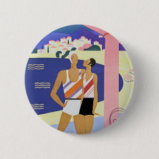 Vintage Monte Carlo Beach 6 Cm Round Badge
