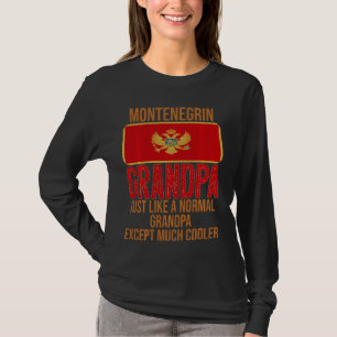 Vintage Montenegrin Grandpa Montenegro Flag For Fa T-Shirt