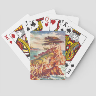 Vintage Monterey Coastline Californian Tourism USA Playing Cards
