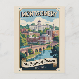 Vintage Montgomery Alabama Retro Travel Postcard