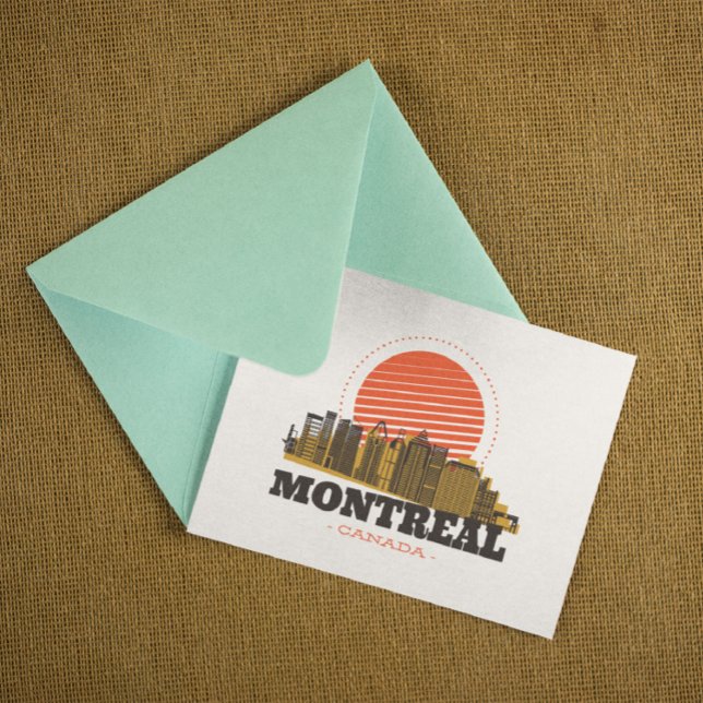 Vintage Montreal Canada Skyline   Postcard (Montreal Canada Vintage Skyline Postcard)