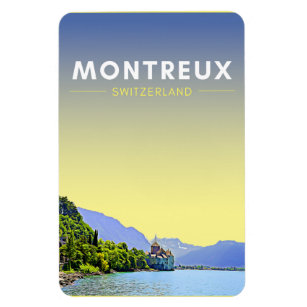 Vintage Montreux Switzerland Art Magnet