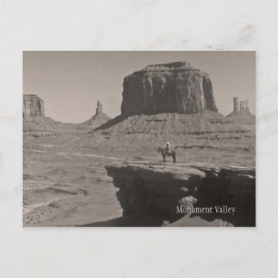 Vintage Monument Valley Cowboy Souvenir  Postcard