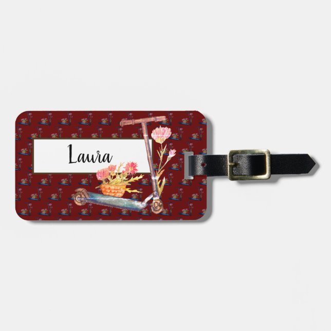 Vintage Mood Personalised Luggage Tag (Front Horizontal)