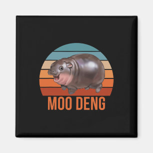 Vintage Moodeng Hippo Famous Ba Magnet