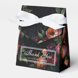 Vintage moody dark floral boho roses favour box