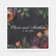 Vintage moody dark floral boho roses Wdding