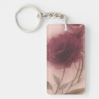 Vintage Moody Dusty Rose Floral Acrylic Keychain