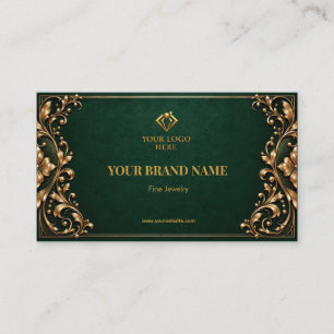 Vintage Moody Emerald Gold Earring Card