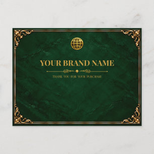 Vintage Moody Emerald Gold Packing Slip Postcard