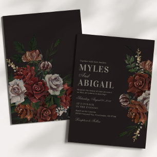 Vintage Moody Florals Wedding Invitation