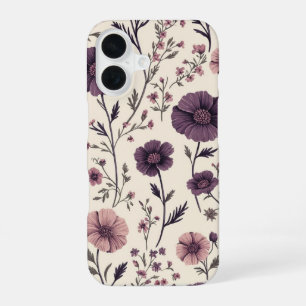 Vintage Moody Purple Floral Pattern iPhone Case