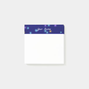 Vintage Moon and Stars Etching Script 3" x 3" Post-it Notes