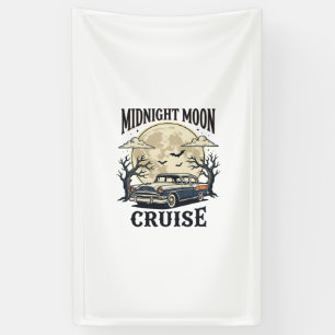 Vintage Moon Car Gothic Classic Auto Halloween Des Banner