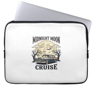 Vintage Moon Car Gothic Classic Auto Halloween Des Laptop Sleeve