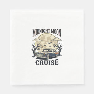 Vintage Moon Car Gothic Classic Auto Halloween Des Napkin