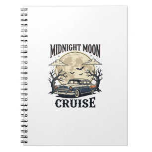 Vintage Moon Car Gothic Classic Auto Halloween Des Notebook
