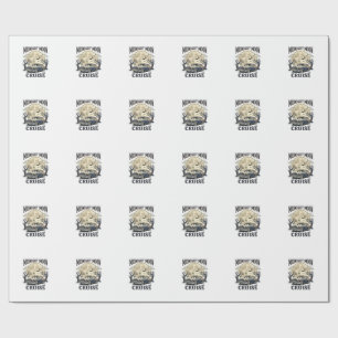 Vintage Moon Car Gothic Classic Auto Halloween Des Wrapping Paper