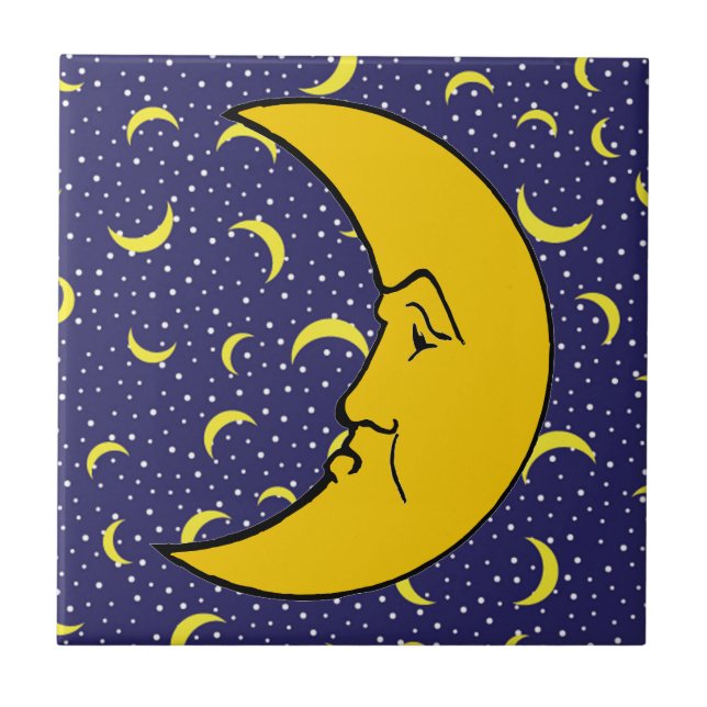 Vintage Moon Ceramic Tile (Front)